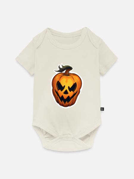 böser Halloweenkürbis - Baby Premium Kurzarmbody - Naturweiß