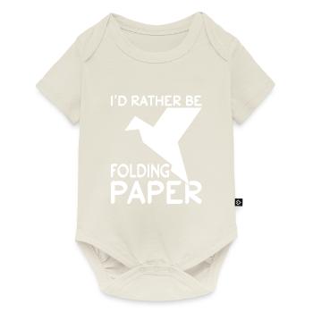 Origami Paper Airplane Paper Art Pilot - Body à manches courtes Premium Bébé - blanc cassé - Devant
