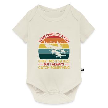 Pêche Pêche Pêcheur Pêche Canne à pêche - Body à manches courtes Premium Bébé - blanc cassé - Devant