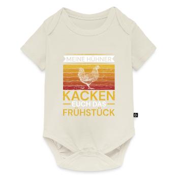Ich liebe Hühner die Kacken Frühstück Hünerzüchter - Baby Premium Kurzarmbody - Naturweiß - Vorne