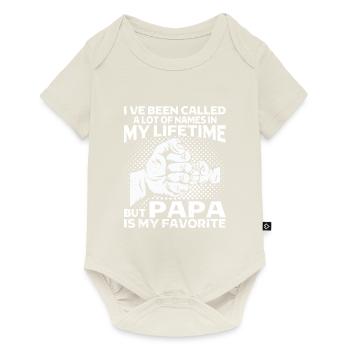 Père Enfant Fête des Pères Papa Cadeau - Body à manches courtes Premium Bébé - blanc cassé - Devant