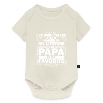Père Enfant Fête des Pères Papa Cadeau - Body à manches courtes Premium Bébé - blanc cassé - Devant