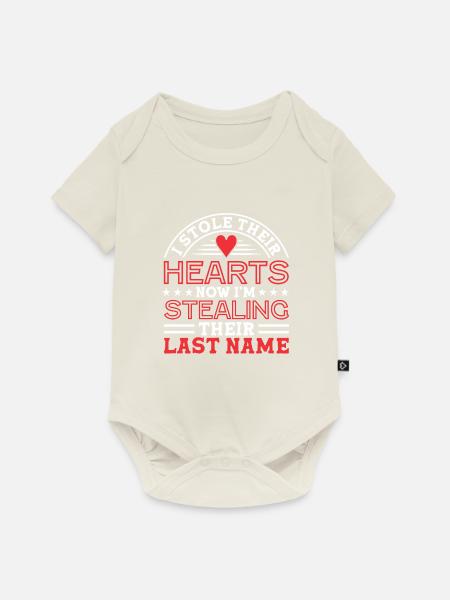 Adoptiert Adoptien Pflegevater Pflegemutter - Baby Premium Kurzarmbody - Naturweiß