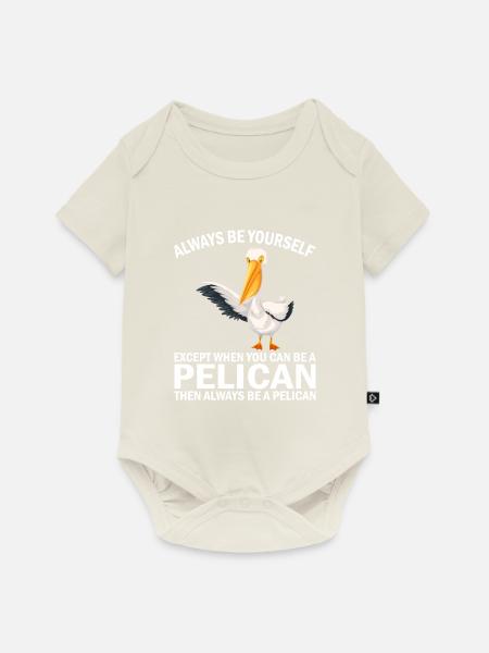Pelikan Pelikane Vögel Wasservogel - Baby Premium Kurzarmbody - Naturweiß