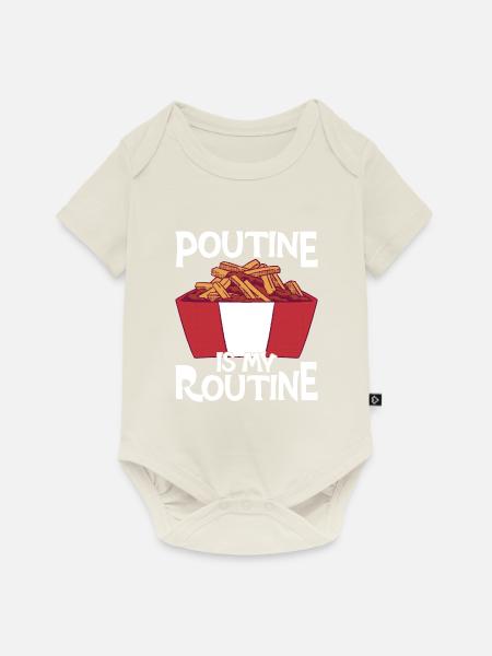 Poutine Kanada Fast Food Spezialität - Baby Premium Kurzarmbody - Naturweiß