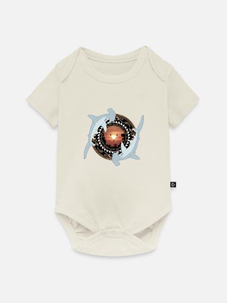 Hammerhai Hawaiianisch - Baby Premium Kurzarmbody - Naturweiß