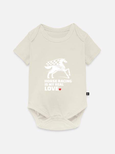 Ich Liebe Pferderennen - Baby Premium Kurzarmbody - Naturweiß