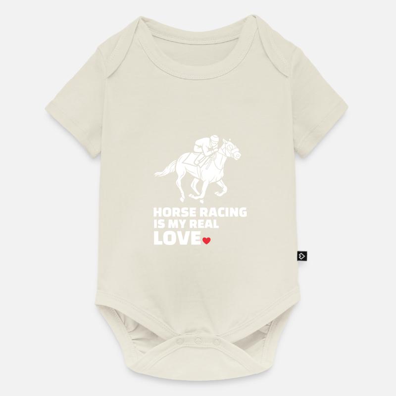 J’adore les courses de chevaux - Body à manches courtes Premium Bébé - blanc cassé