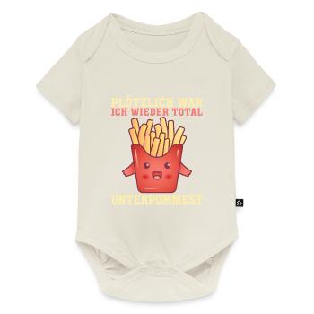 Pommes Frites Pommes Fast Food Ketchup Mayo - Baby Premium Kurzarmbody - Naturweiß - Vorne
