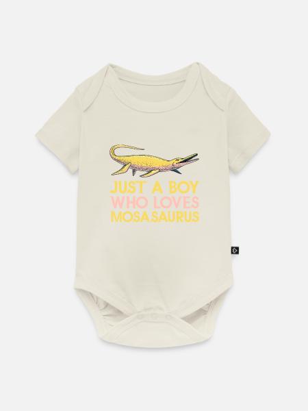 Meeresbiologe Mosasaurus Uhrzeit Dinosaurier - Baby Premium Kurzarmbody - Naturweiß