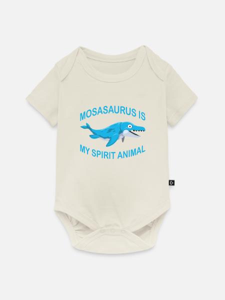 Meeresbiologe Mosasaurus Uhrzeit Dinosaurier - Baby Premium Kurzarmbody - Naturweiß