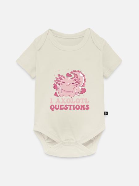 Axolotl Amphibie Lurch Salamander - Baby Premium Kurzarmbody - Naturweiß