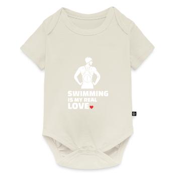 Ich Liebe Schwimmen - Baby Premium Kurzarmbody - Naturweiß - Vorne