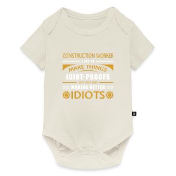 Conception de construction pour hommes Papa Ouvrier de la construction - Body à manches courtes Premium Bébé - blanc cassé - Devant