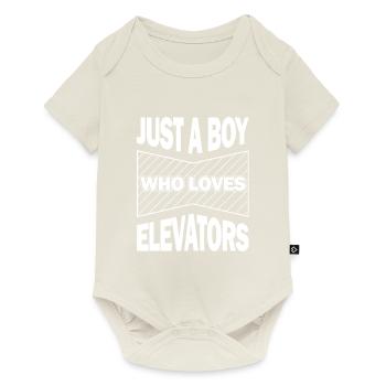 Elevator f I'm just here to ride the elevator - Baby Premium short-sleeve bodysuit - off white - Front