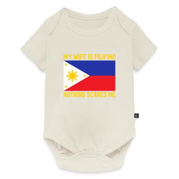 Ma femme est originaire des Philippines - Body à manches courtes Premium Bébé - blanc cassé - Devant