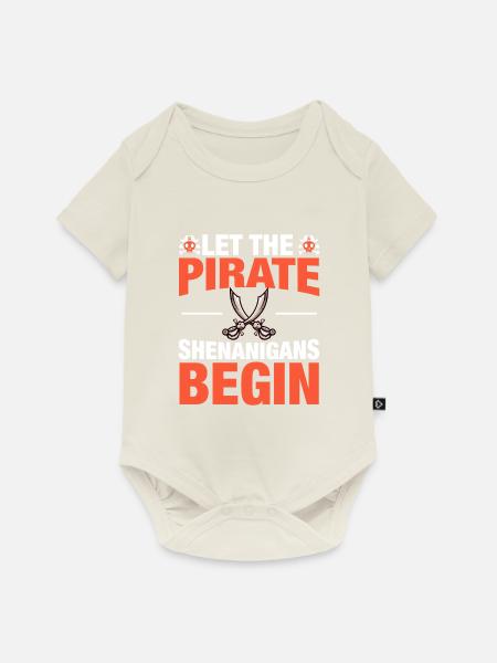 Piraten - Spielereien Crossbones Freebooter - Baby Premium Kurzarmbody - Naturweiß