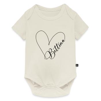 Bettina Name Herzlinie - Baby Premium Kurzarmbody - Naturweiß - Vorne