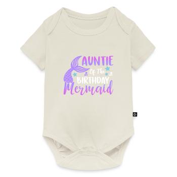 Tante Des Geburtstags-meerjungfrau-designs - Baby Premium Kurzarmbody - Naturweiß - Vorne