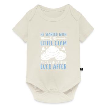 Funny shell digger making shells from shells - Baby Premium short-sleeve bodysuit - off white - Front