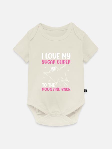 Kurzkopfgleitbeutler - Baby Premium Kurzarmbody - Naturweiß