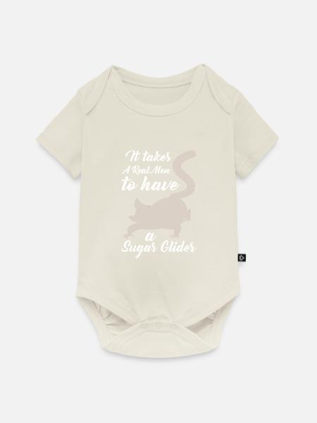 Kurzkopfgleitbeutler - Baby Premium Kurzarmbody - Naturweiß