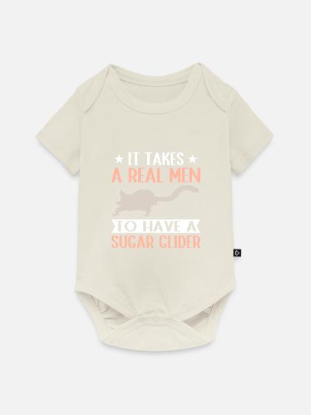 Kurzkopfgleitbeutler - Baby Premium Kurzarmbody - Naturweiß
