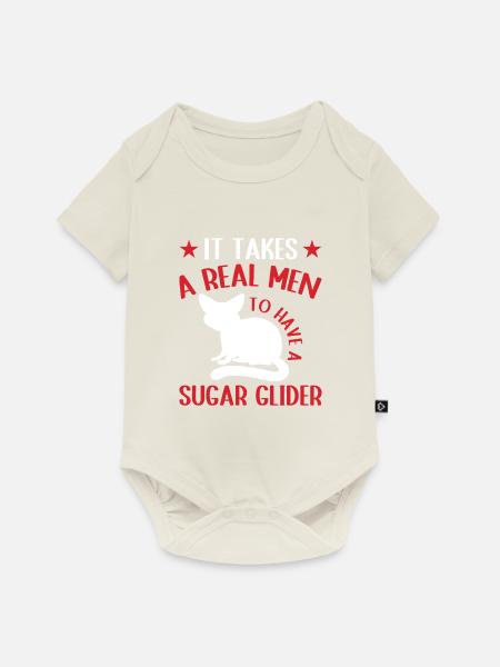 Kurzkopfgleitbeutler - Baby Premium Kurzarmbody - Naturweiß