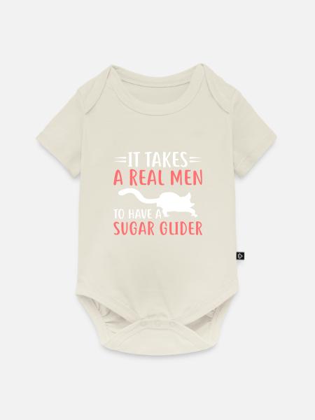 Kurzkopfgleitbeutler - Baby Premium Kurzarmbody - Naturweiß