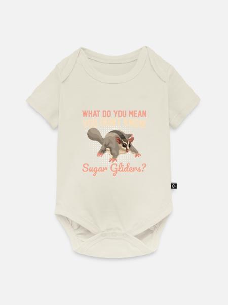 Kurzkopfgleitbeutler - Baby Premium Kurzarmbody - Naturweiß