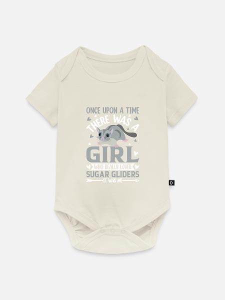 Kurzkopfgleitbeutler - Baby Premium Kurzarmbody - Naturweiß