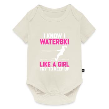 Ski nautique pour femmes filles skieuses nautiques - Body à manches courtes Premium Bébé - blanc cassé - Devant