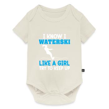 Ski nautique pour femmes filles skieuses nautiques - Body à manches courtes Premium Bébé - blanc cassé - Devant