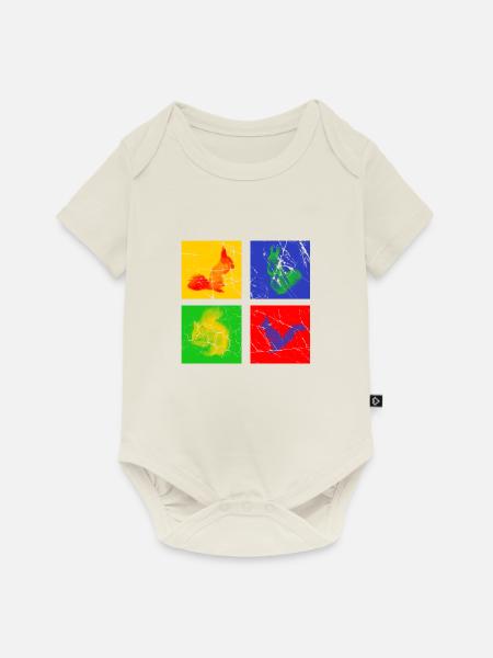 Eichhörnchen - Baby Premium Kurzarmbody - Naturweiß