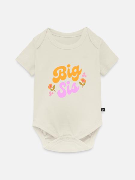 Big sis - Baby Premium Kurzarmbody - Naturweiß