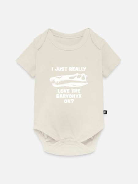Baryonyx Fossil Kopf - Baby Premium Kurzarmbody - Naturweiß