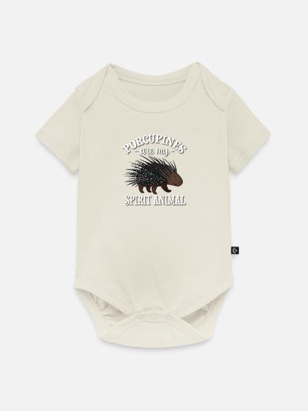 Stachelschwein - Baby Premium Kurzarmbody - Naturweiß