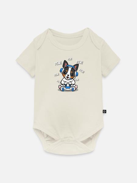 Ratterrier - Baby Premium Kurzarmbody - Naturweiß