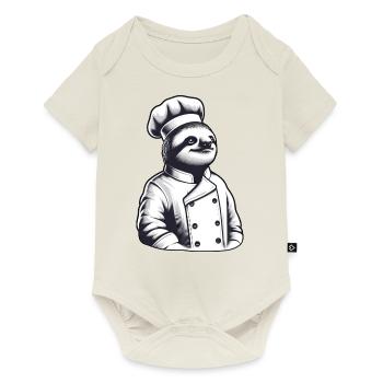 Fier chef paresseux : maître de la cuisine - Body à manches courtes Premium Bébé - blanc cassé - Devant