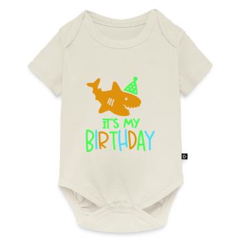 Fisch Haifisch Baby Its my birthday - Baby Premium Kurzarmbody - Naturweiß - Vorne