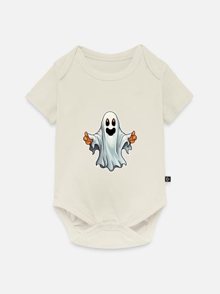 Gespenst Halloween - Baby Premium Kurzarmbody - Naturweiß
