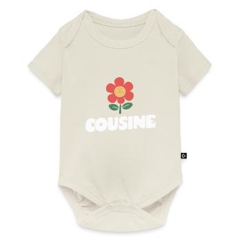 Cousine Blume Retro Unikat Vintage Charme - Baby Premium Kurzarmbody - Naturweiß - Vorne