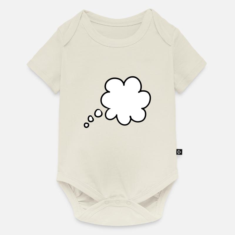 Denkblase Gedankenblase thought bubble - Baby Premium Kurzarmbody - Naturweiß