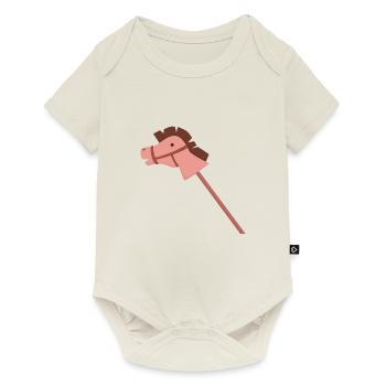 Happy Horsing Design 1 - Baby Premium Kurzarmbody - Naturweiß - Vorne