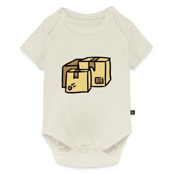 Pakete Zusteller Lieferung packages paquet Post - Baby Premium Kurzarmbody - Naturweiß - Vorne