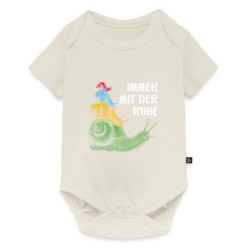 Immer mit der Ruhe mit Schnecken und Spruch - Baby Premium Kurzarmbody - Naturweiß - Vorne