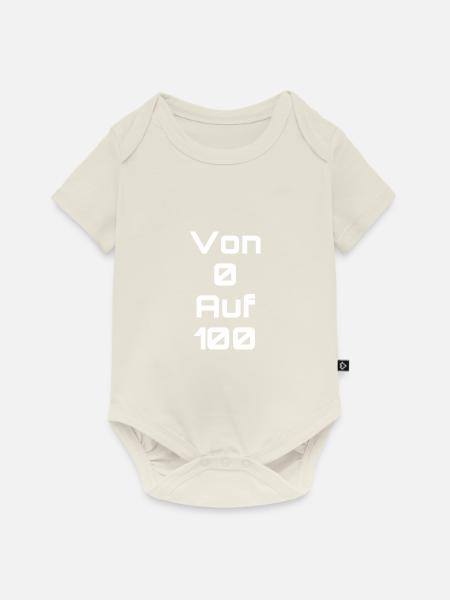 Von 0 auf 100 - Baby Premium Kurzarmbody - Naturweiß