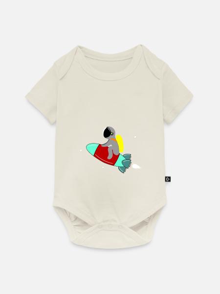 astronaut - Baby Premium Kurzarmbody - Naturweiß