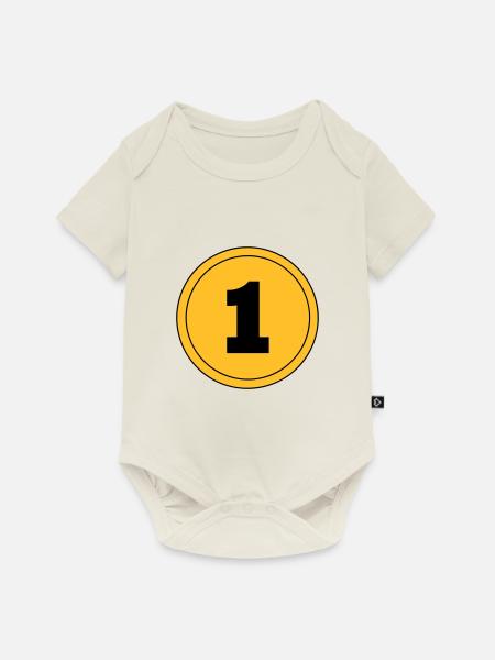 Number 1 - Baby Premium short-sleeve bodysuit - off white