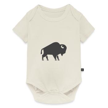 Icône de bison - Body à manches courtes Premium Bébé - blanc cassé - Devant